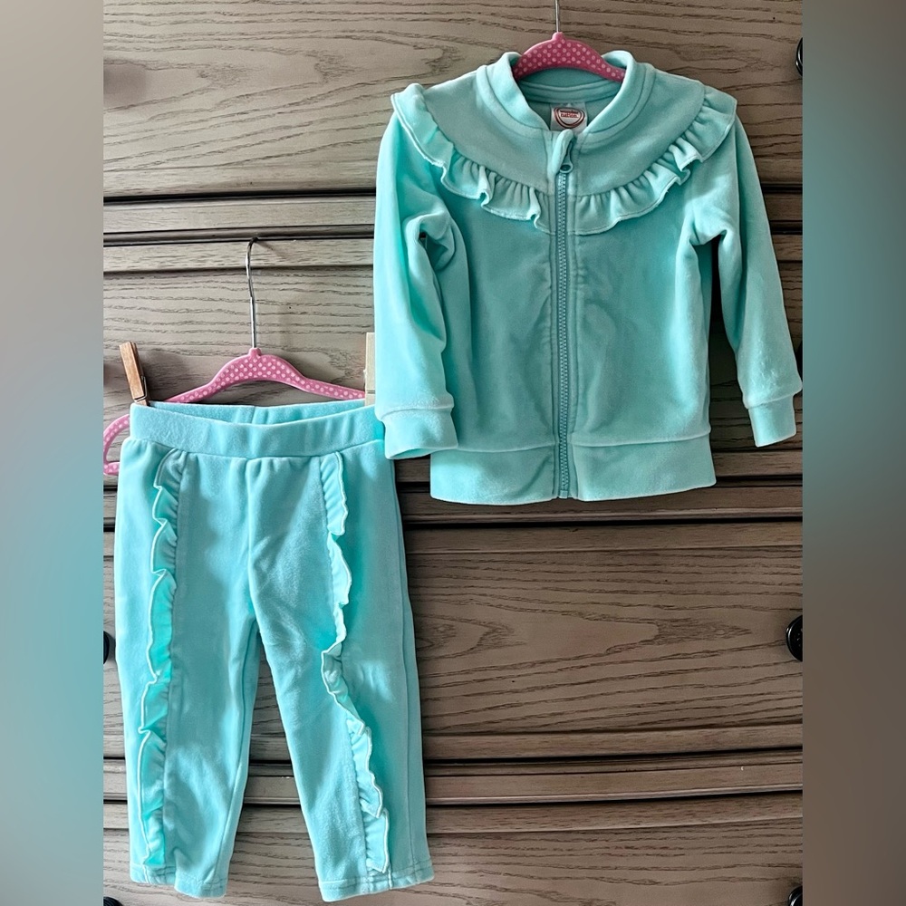 12 Months - Super Soft Valore Baby Girl’s Ruffled Tracksuit